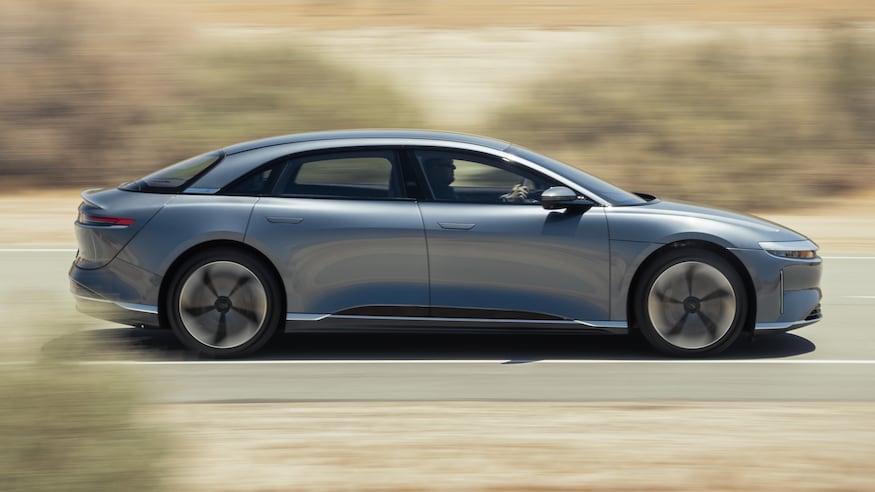 006 2023 Lucid Air Pure side profile in motion