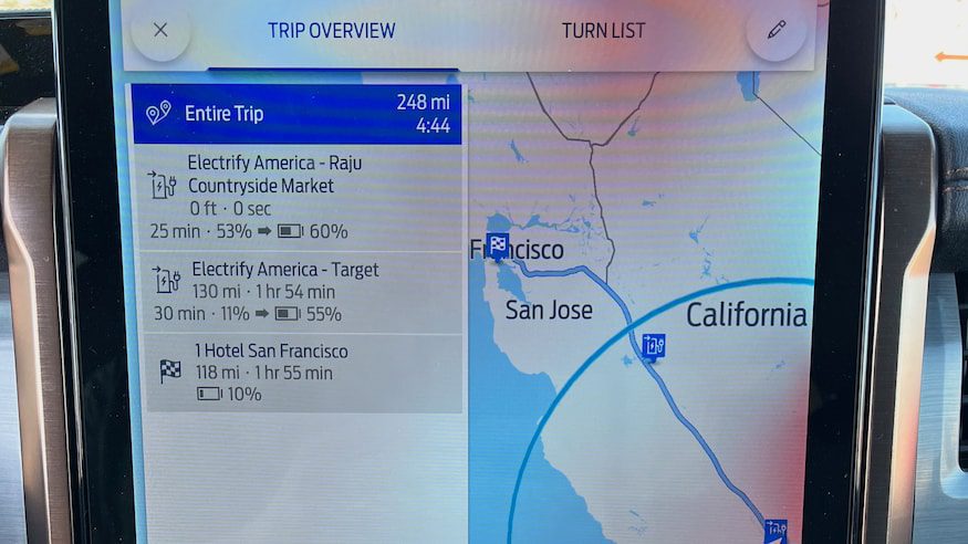 Lightning Nav Planner showing conservative distance to continue