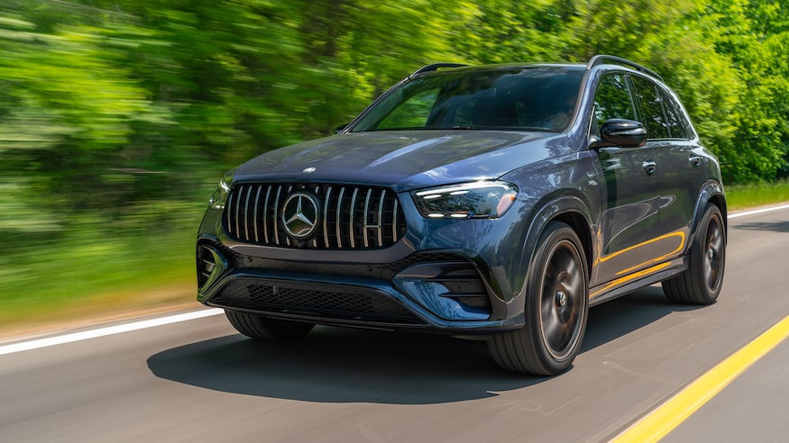 002 2024 Mercedes AMG GLE53 front three quarters in action